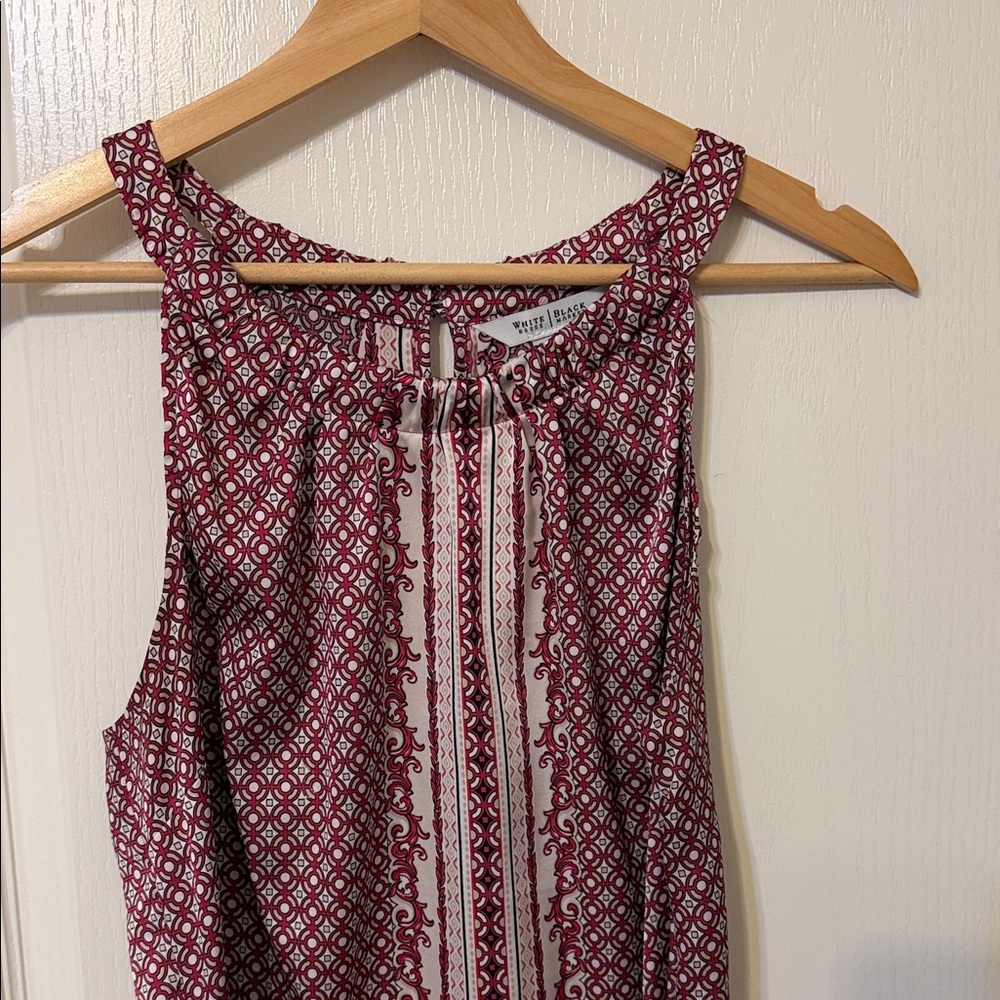White House Black Market dark pink Patterned Sleeveless Blouse